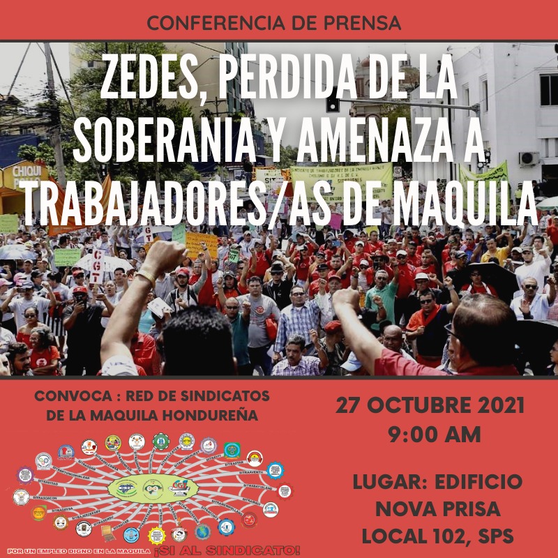 Conferencia de Prensa: » Zedes, pérdida de la soberanía y amenaza de los trabajadores/as de la maquina»